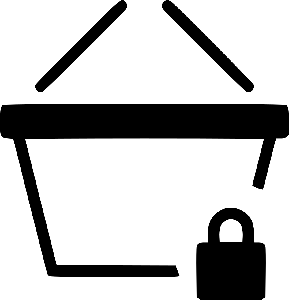 Basket Shop Buy Lock Secure Comments Clipart (944x980), Png Download