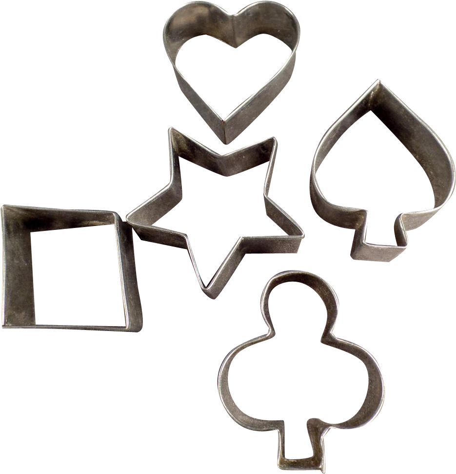 Vintage Cookie Or Biscuit Cutters Group Of Five Tin Clipart Full Size