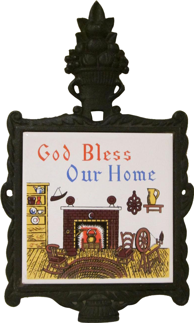 Mid Century Modern God Bless Our Home Cast Iron And Clipart (1301x1301), Png Download