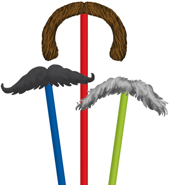 Mustache Straws Clipart (550x600), Png Download
