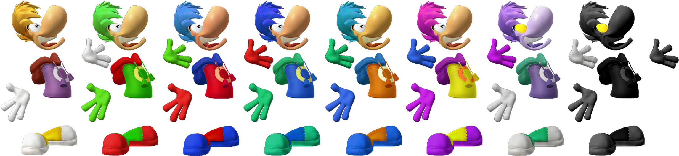 Just Use The Costumes Rayman Gets From The Power-up Clipart (2300x538), Png Download