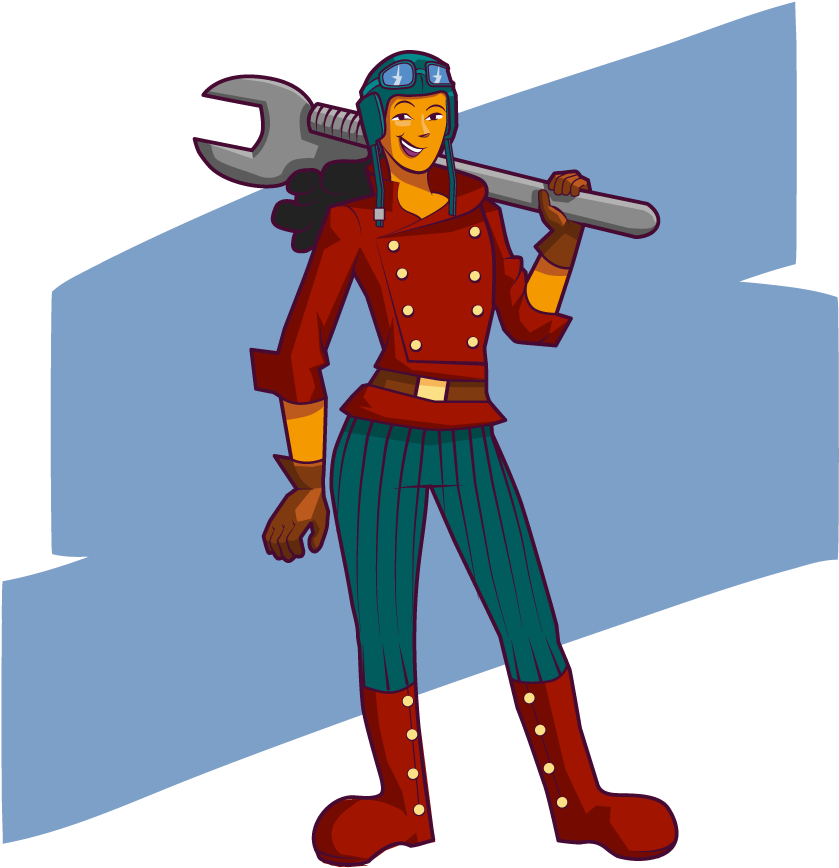 Steampunk Character Concept Art Evi Clipart (1000x1000), Png Download