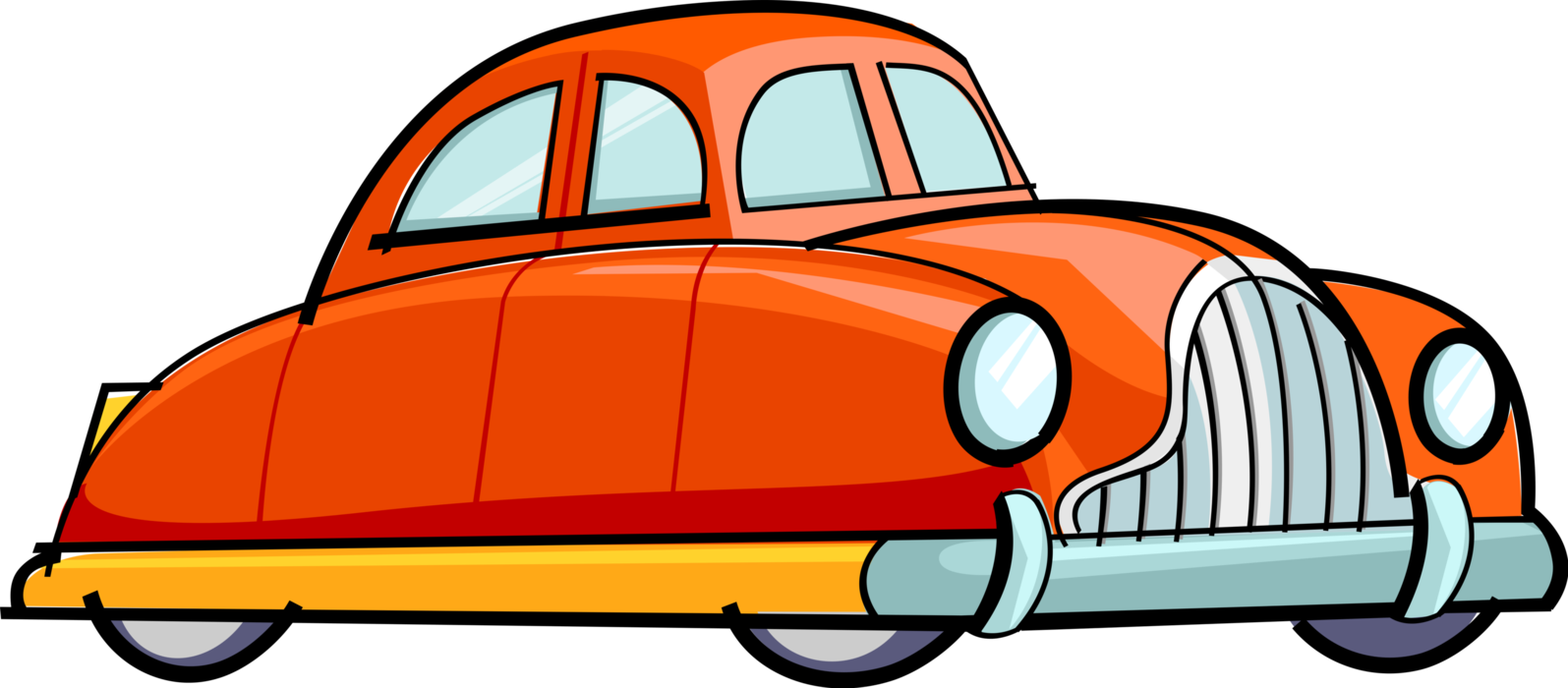 Antique Automobile Image Illustration Clipart (1595x700), Png Download