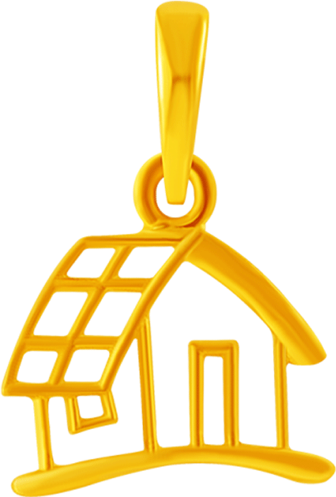 14kt Home Yellow Gold Pendant Clipart (1000x1000), Png Download