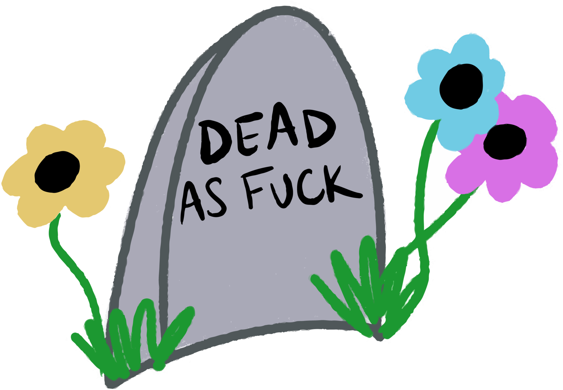 Dead As Fuck Sticker Clipart (2048x1490), Png Download