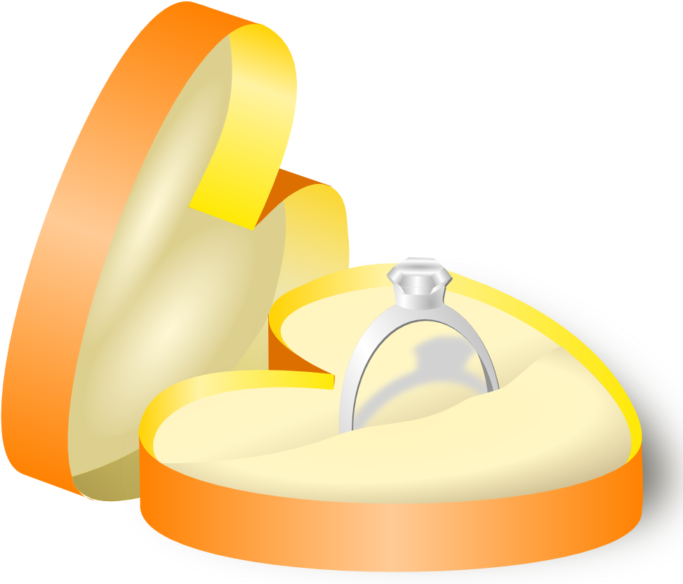 Wedding Ring In A Box Clipart (1000x988), Png Download
