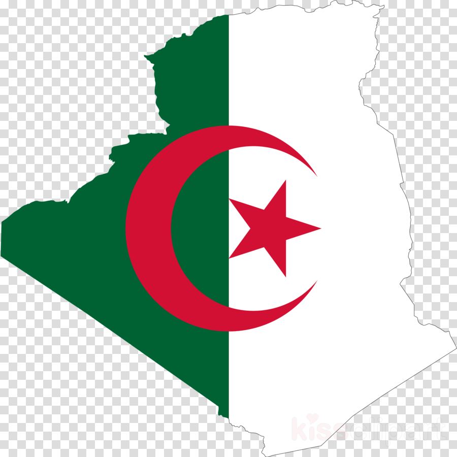 Algeria Flag Map Png Clipart Flag Of Algeria Transparent Png (900x900), Png Download