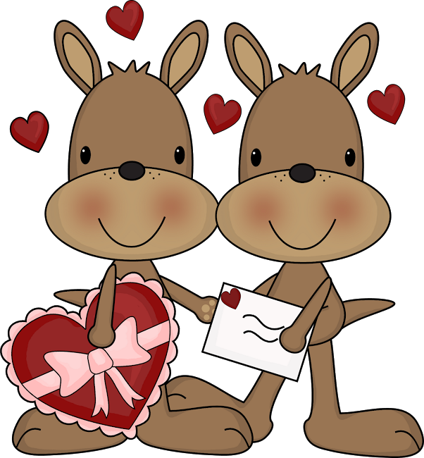 Cute Clipart, Kangaroos, Clip Art, Hugs, Kisses, Images, - Png Download (602x650), Png Download