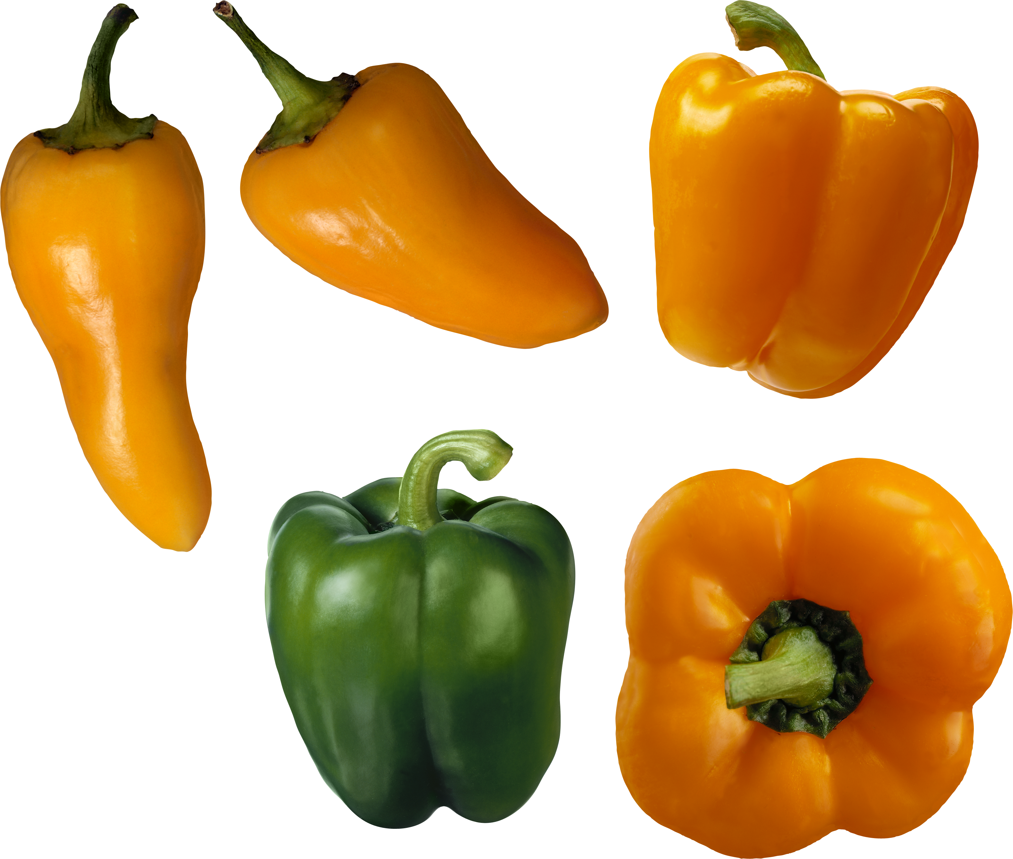 Orange Bell Pepper Drawing Png Clipart (3390x2875), Png Download