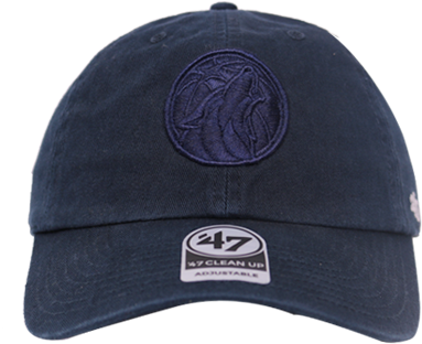 Minnesota Timberwolves Navy Primary Clean Up Hat Clipart (500x667), Png Download
