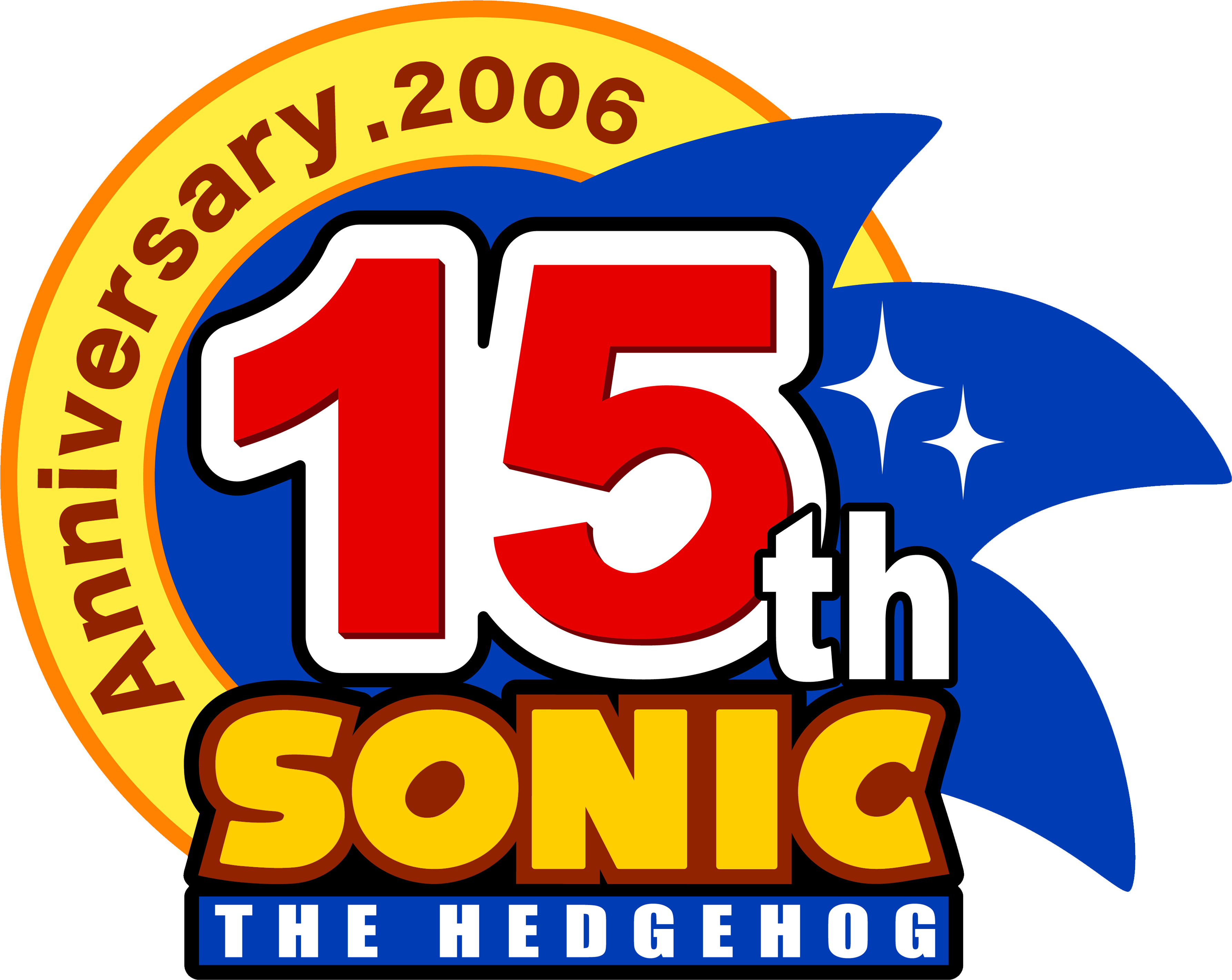 Sonic 15th Anniversary Clipart (3573x2842), Png Download