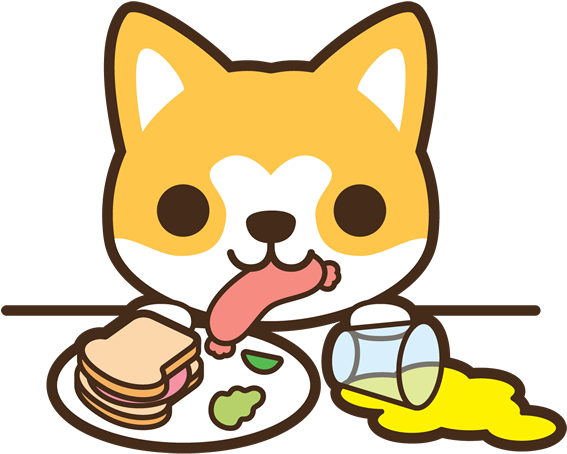 Dog Eating Food Off Table Clipart (618x618), Png Download