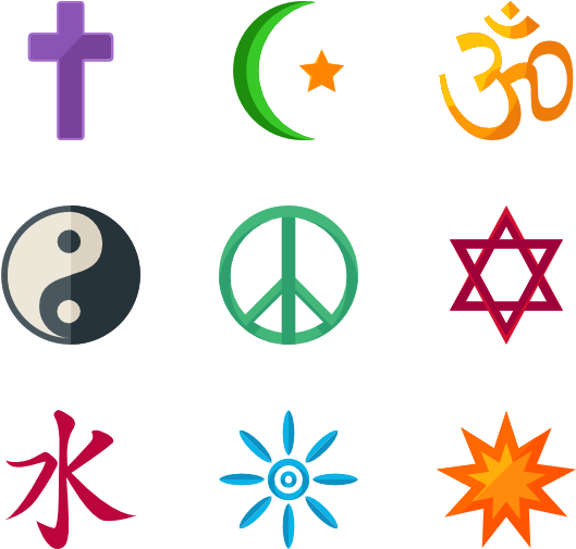 Beliefs Symbols Clipart (600x564), Png Download