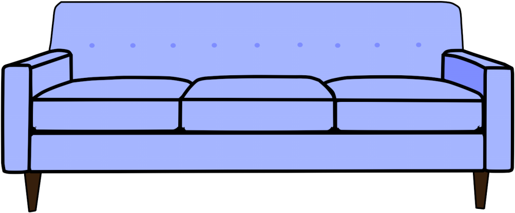 Sofa Clipart Blue Couch 9 Clip Art - Png Download (1024x768), Png Download