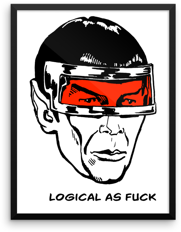 Logical As Fuck Framed Poster Clipart (1000x1000), Png Download