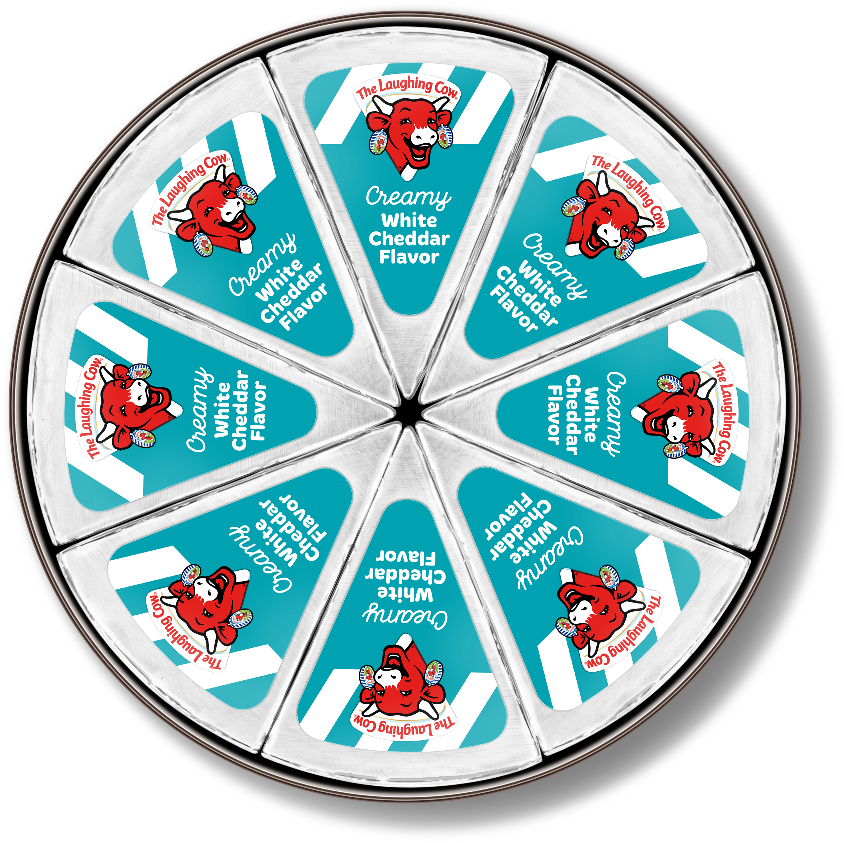 The Laughing Cow Light White Cheddar Spreadable Cheese Clipart (3405x3090), Png Download