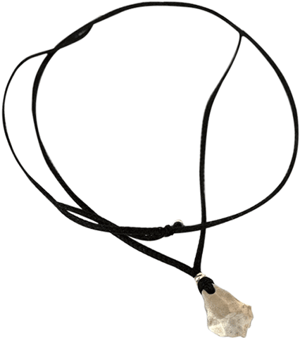 Silver Crystal Pendant Black Necklace Clipart (600x600), Png Download