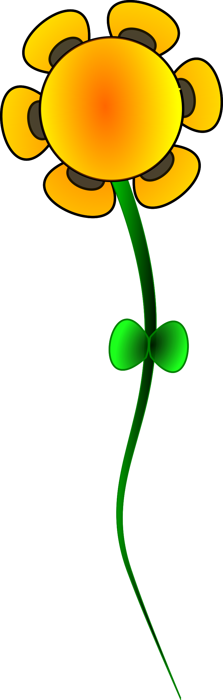 Clipart Crazy Sun Flower Tiny Flower Clip Art Small - Png Download (766x2400), Png Download