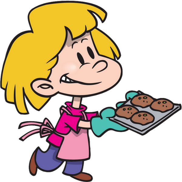 Petite Pâtissière Et Plateau De Cookies Clipart (600x600), Png Download