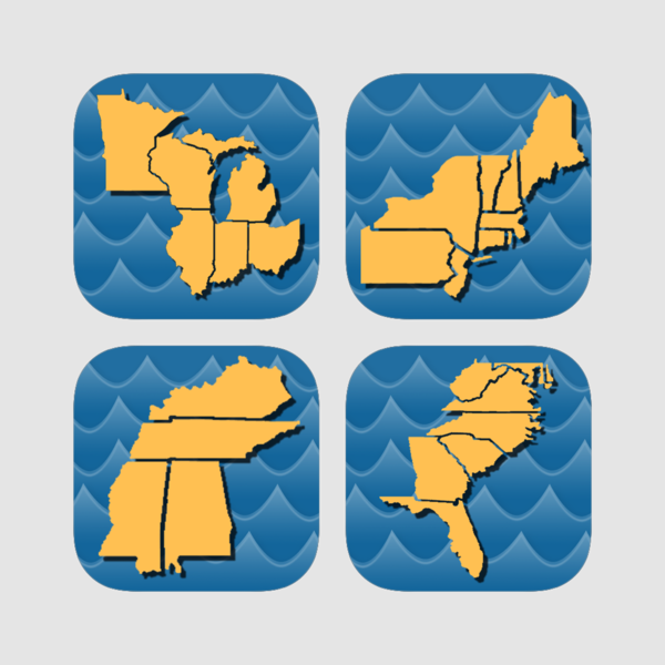 Stream Map Usa Clipart (600x600), Png Download