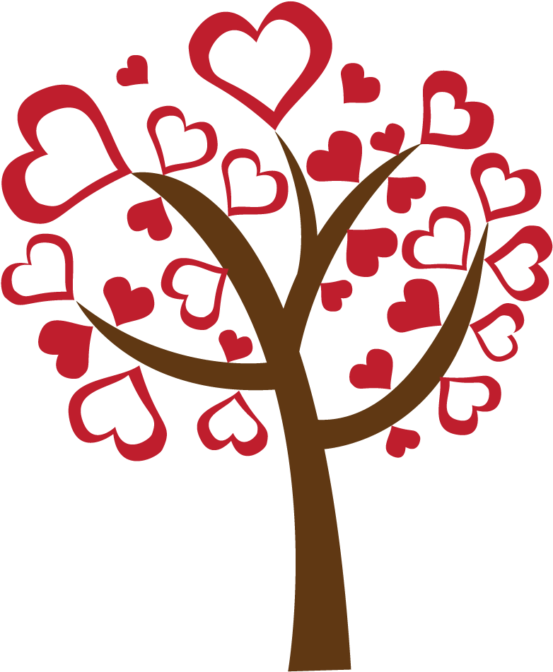Valentine's Day Clipart Heart Tree - Png Download (782x951), Png Download