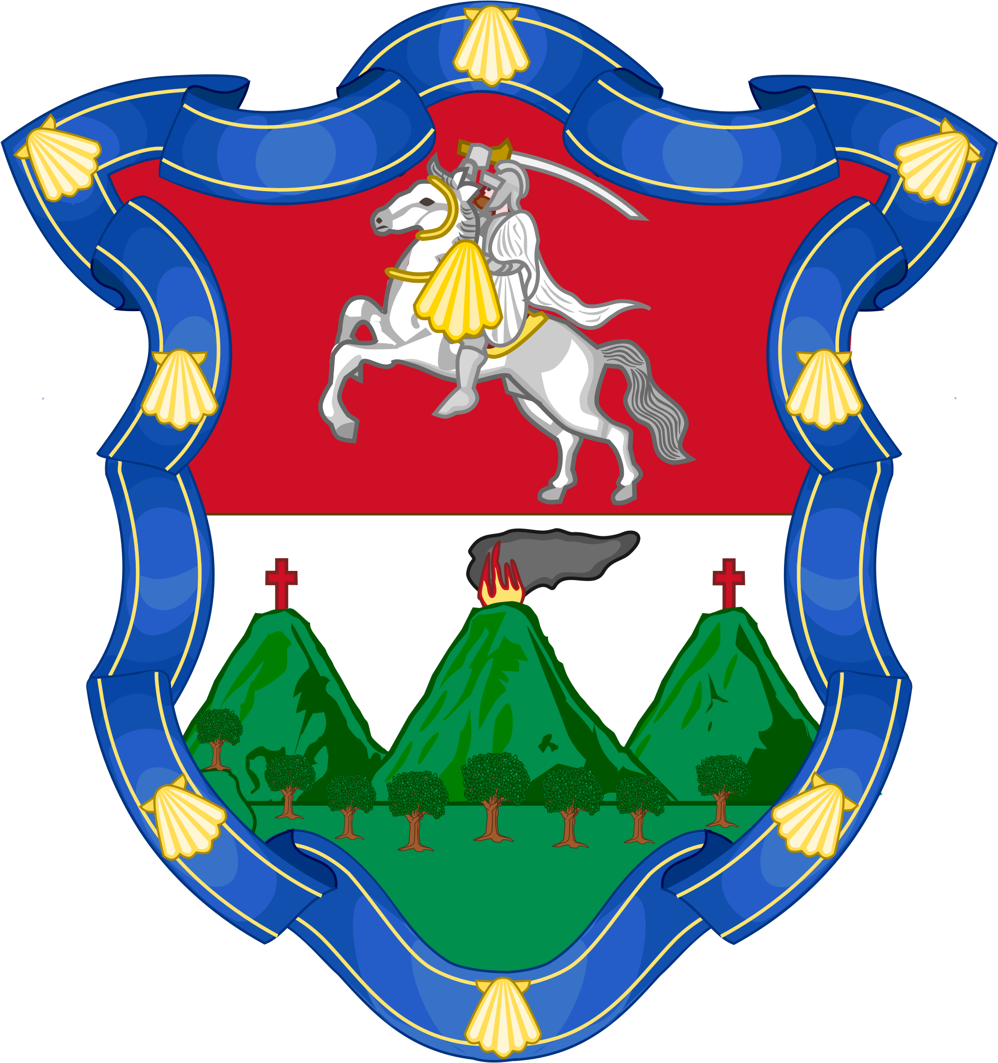 Coat Of Arms Of Guatemala City Clipart (942x1003), Png Download