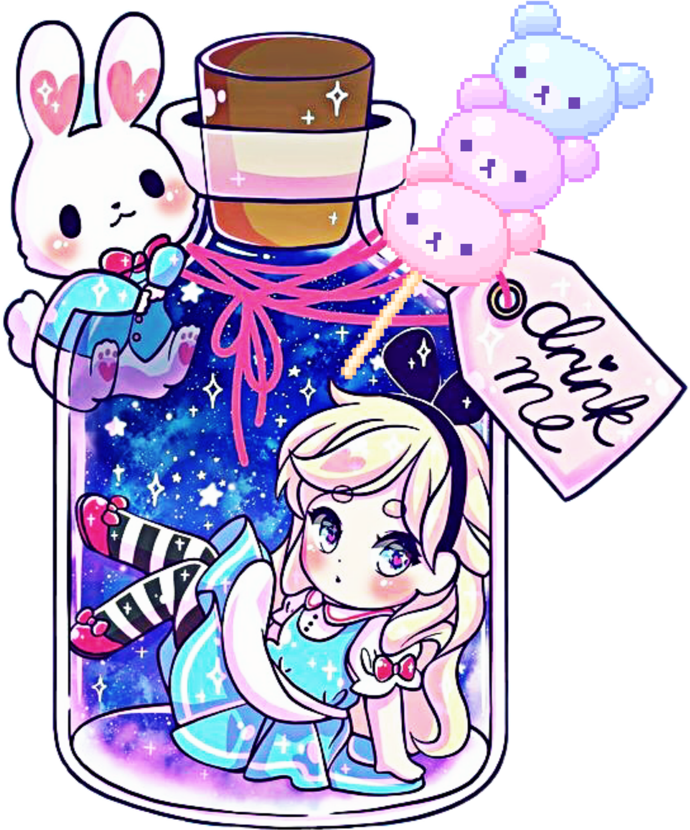 Aliceinwonderland Candy Candyland Girl Girlpower Pastel Clipart (1024x1024), Png Download