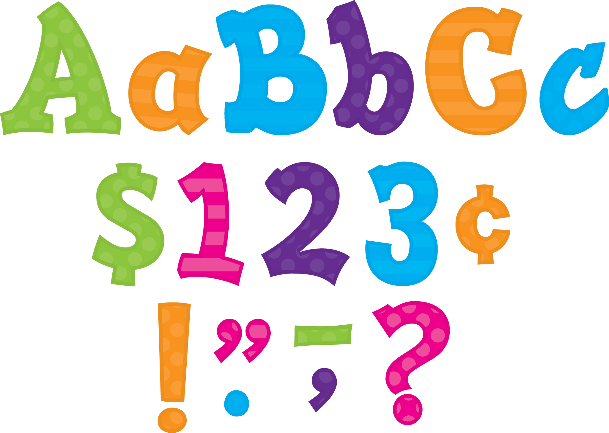 Multi Bright Sassy Solids 5" Display Letters Primary Clipart (900x900), Png Download