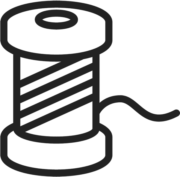 Spool Of Thread Outline Rubber Stamp Clipart (600x600), Png Download