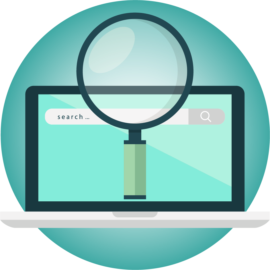 Magnifying Glass Aimed At Search Box On Screen Clipart (942x940), Png Download