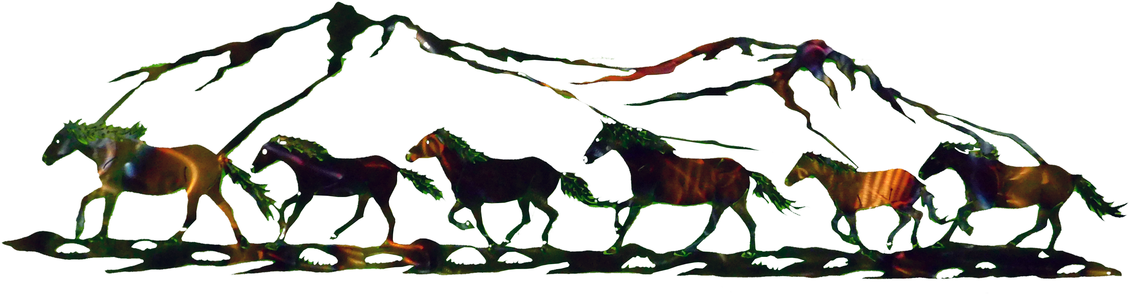 Horse Mountain Scene-small Larger Image Clipart (4608x3456), Png Download