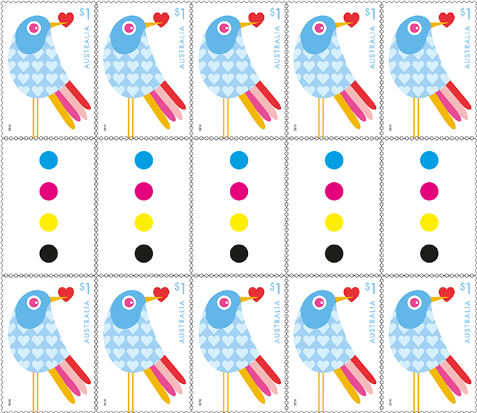 Gutter Strip 10 X $1 With Love, Bird Stamps Clipart (800x600), Png Download