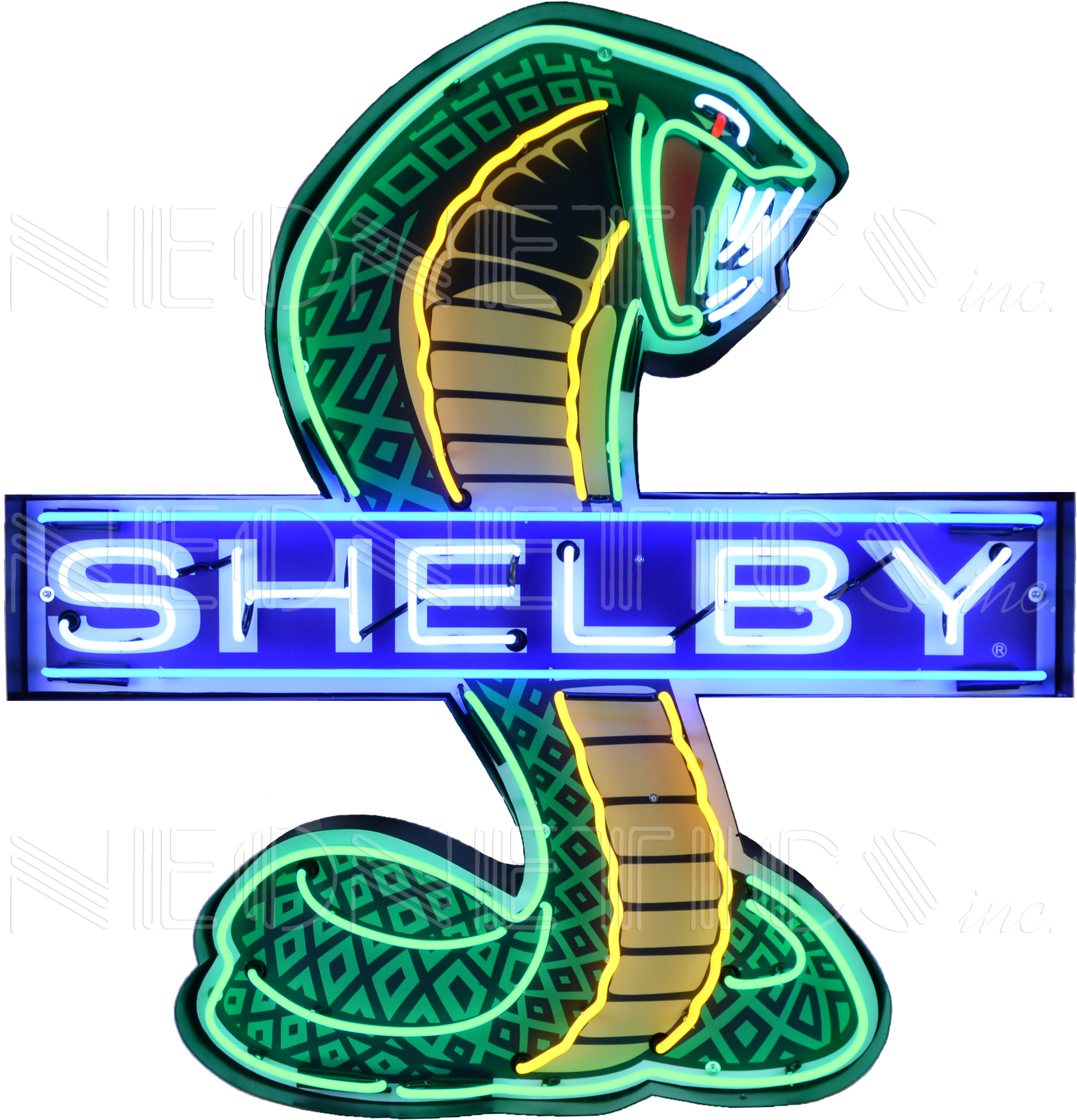 Shelby Cobra Neon Sign Clipart (2000x2000), Png Download