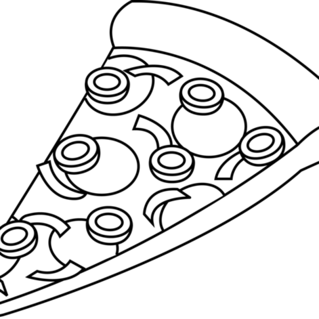 Gallery Of Kisspng Pizza Black And White Clip Art Food - Pizza Slice Black And White Illustration Transparent Png (1024x1024), Png Download