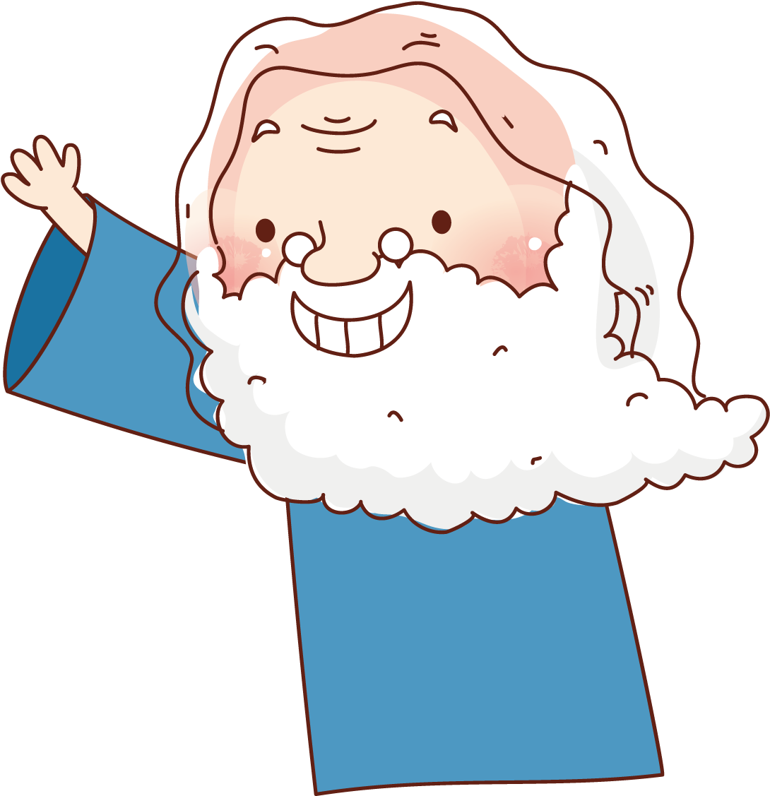 Cartoon Illustration - White Beard Grandfather Cartoons Clipart (1500x1501), Png Download