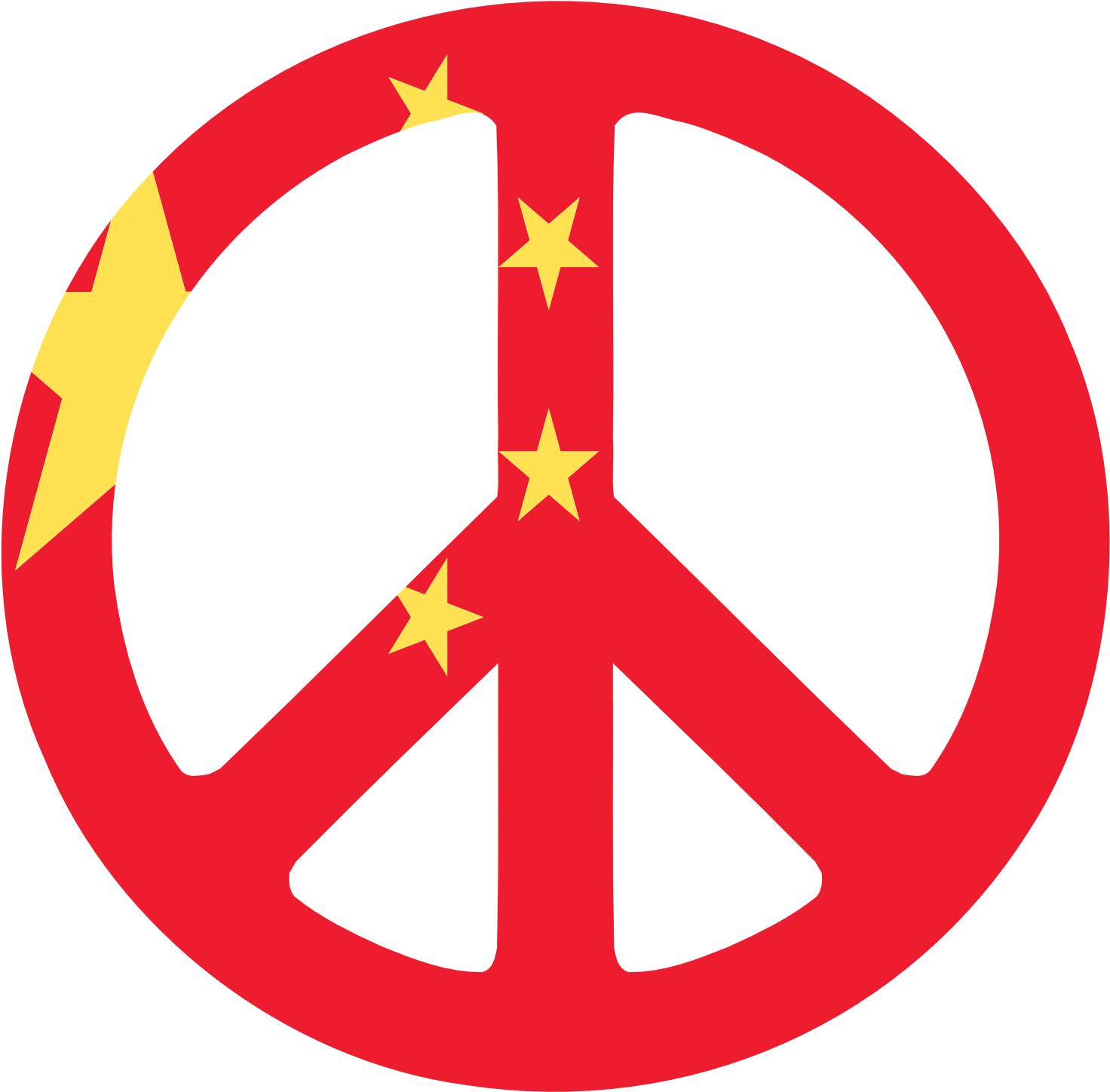 Net Clip Art China Flag Peace Symbol 2 Fav Wall - Peace Love And Sex - Png Download (1969x2548), Png Download