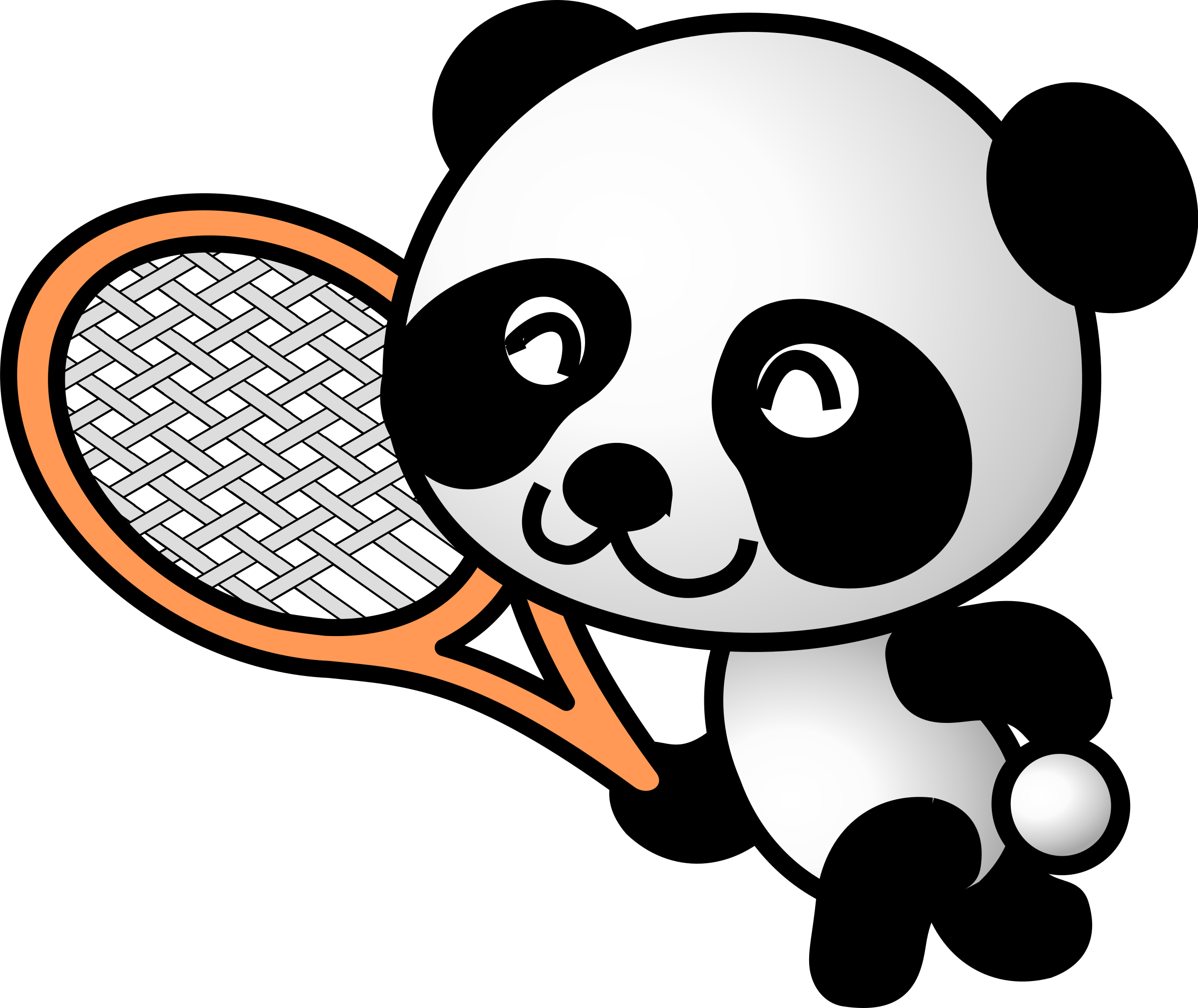 Oso Panda Dibujo Animado Y Tiernos Clipart (2400x2019), Png Download