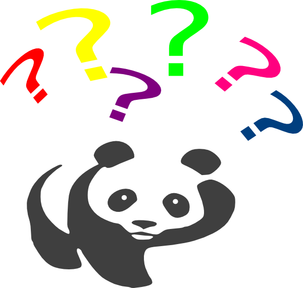 Panda With Question Marks Clipart (600x571), Png Download