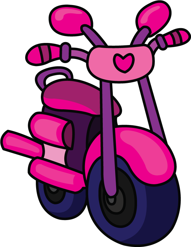Drawing Motorcycle Cartoon - Drawing Of A Cartoon Motorbike Clipart (720x1280), Png Download
