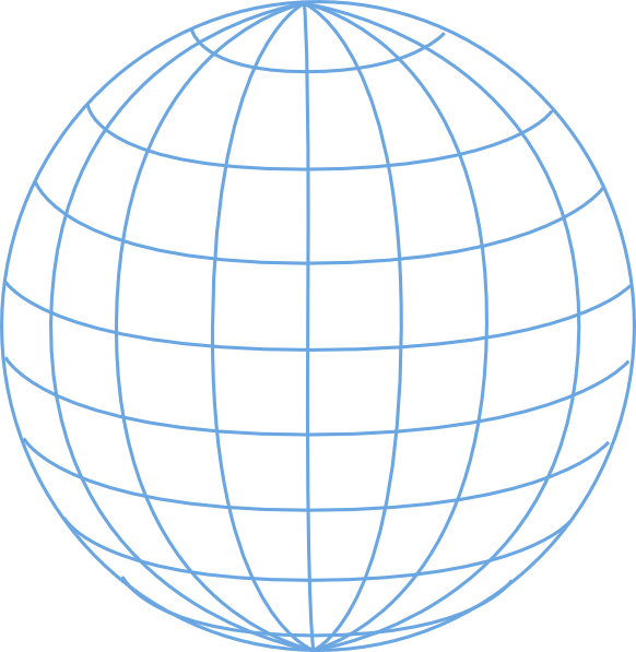 Big Blue Wire Globe Clip Art At Clker - Latitude And Longitude Png Transparent Png (582x597), Png Download