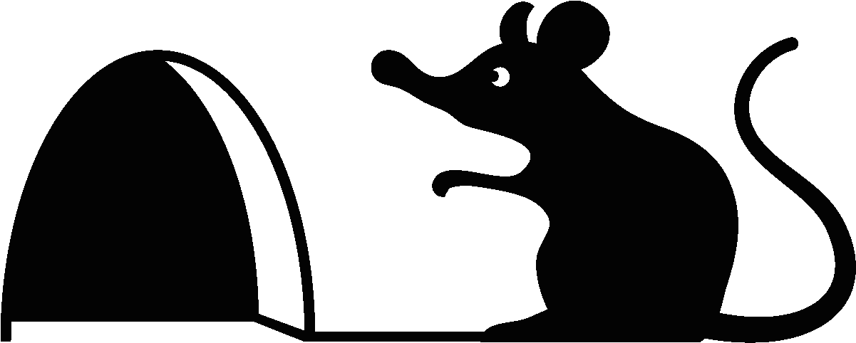 Sticker Trou De Souris Avec La Souris Assis Ambiance - Mouse Hole Black And White Clipart (1200x1200), Png Download