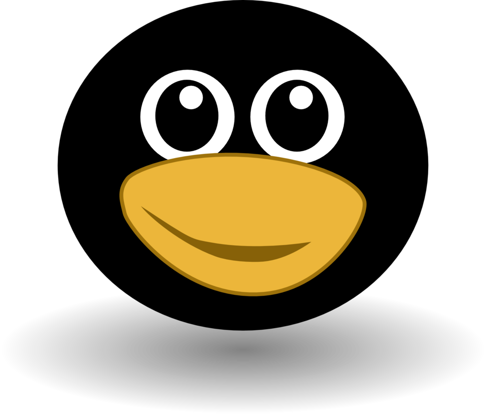 Funny Tux Face - Cute Cartoon Penguin Head Clipart (958x816), Png Download