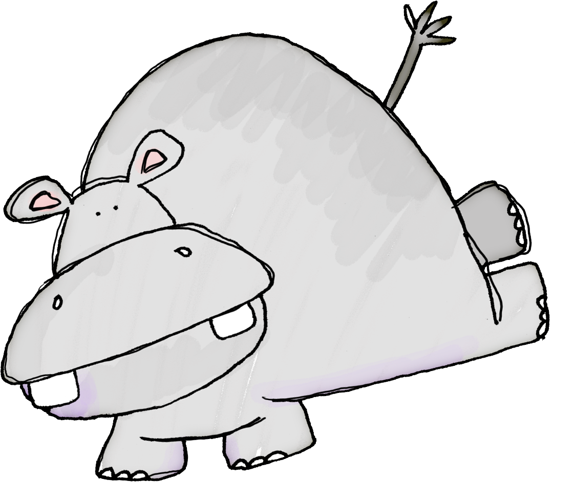 Hippo Collage Sheet Digital Download Clipart Art Clip - Melonheadz Hippo - Png Download (1123x942), Png Download