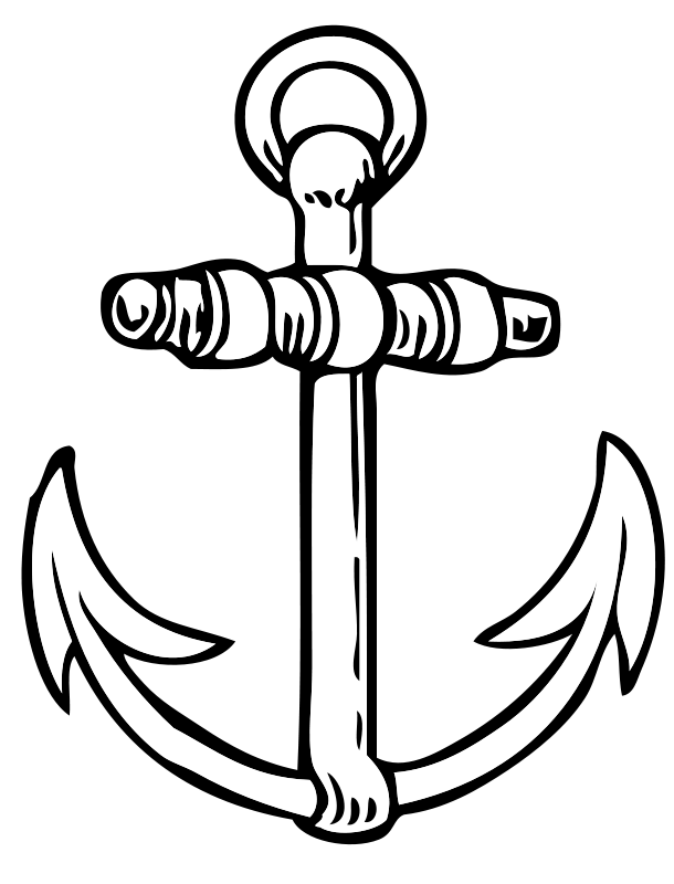 Anchor Clip Art Black And White - Anchor Png Black And White Transparent Png (610x800), Png Download