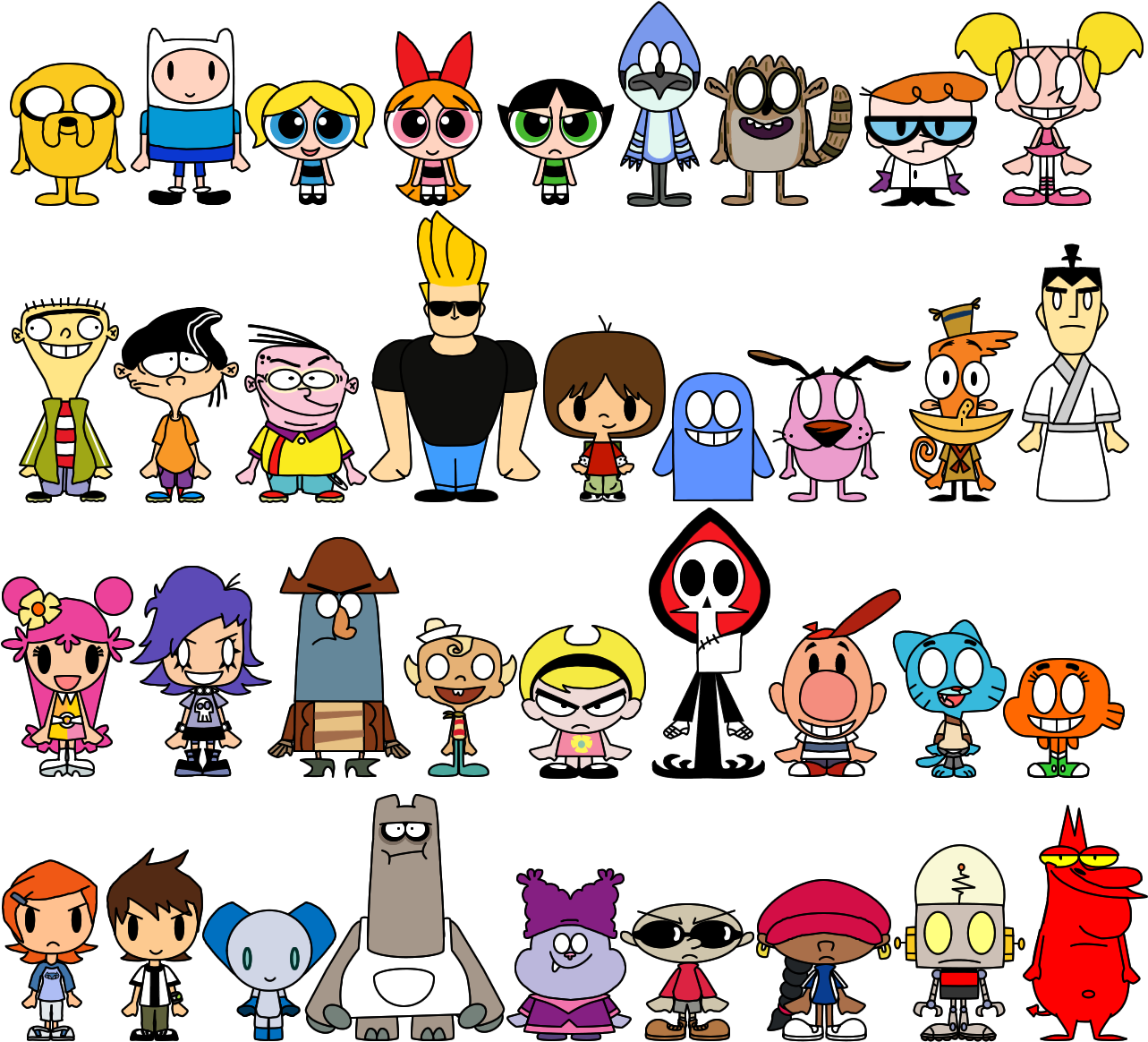 Top 4 Childhood Cartoons Clipart (1293x1184), Png Download