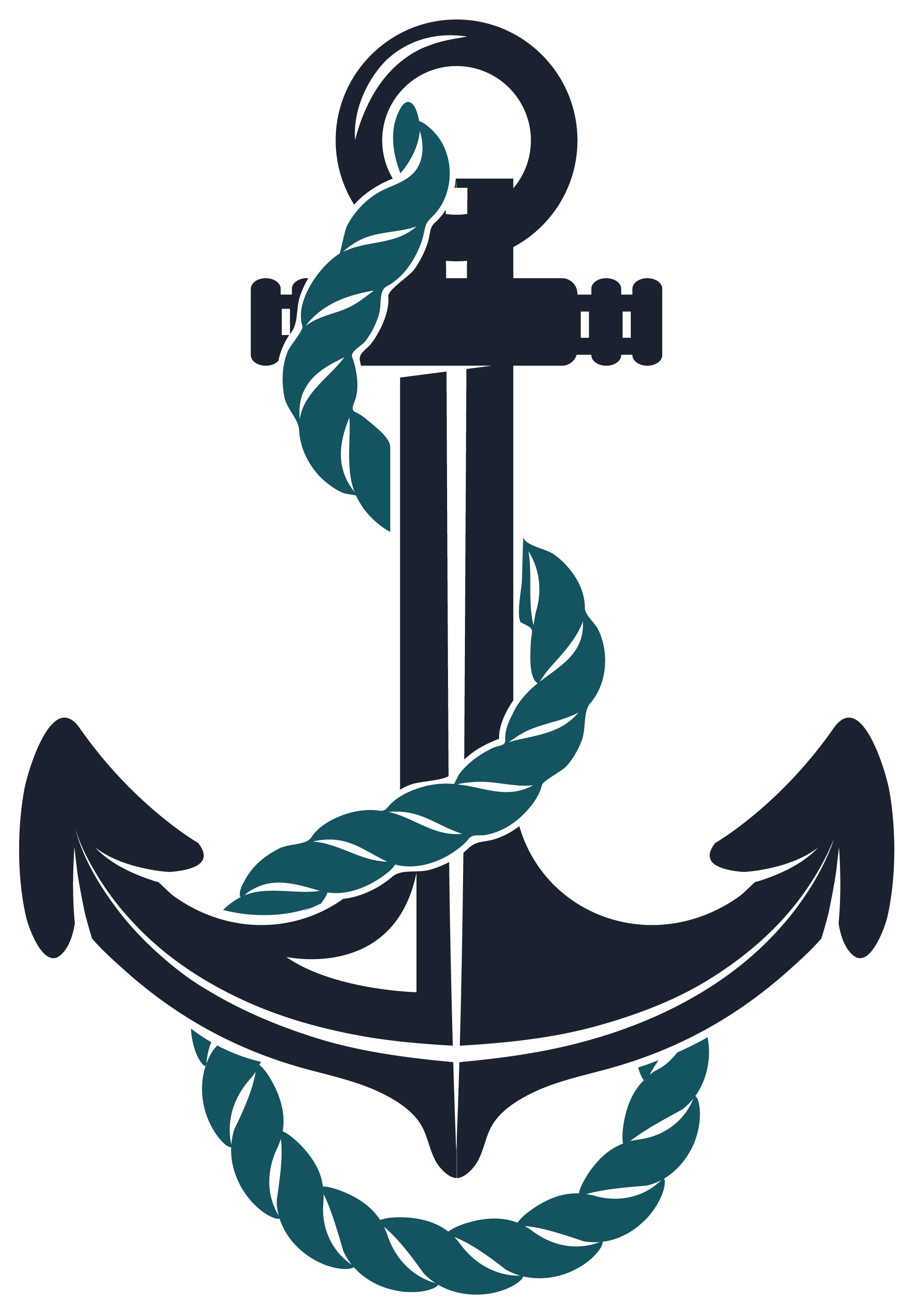 Download Anchor Clipart Teal - Anchor With Rope Png Transparent Png