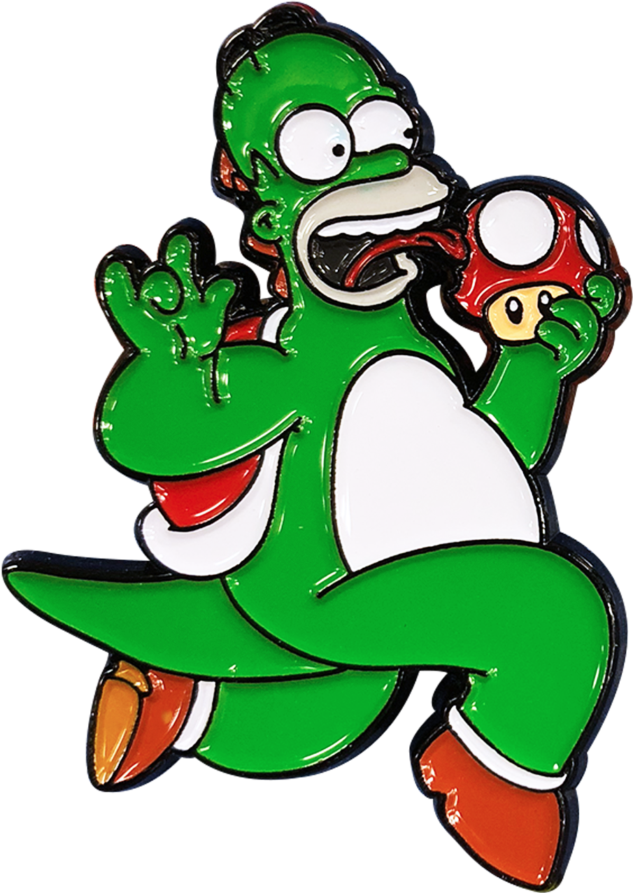 Thumbs Homer X Super Mario Pin Clipart (2700x1800), Png Download