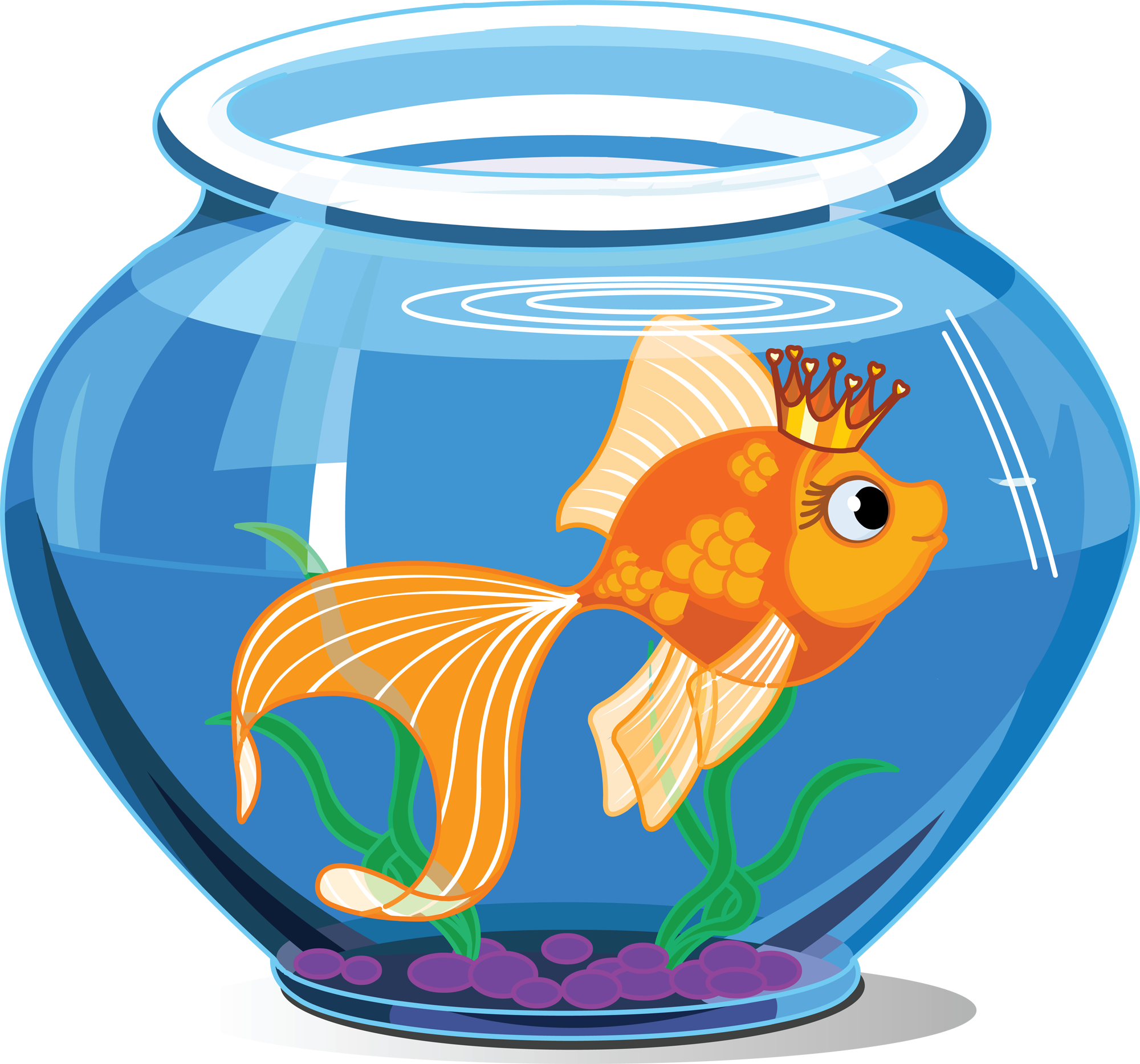 Tropical Fish Pet Pencil - Fish In A Bowl Clipart - Png Download (2000x1867), Png Download