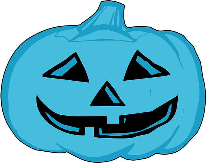 Clip Art Royalty Free Stock Blue Pumpkin Clipart - Halloween Pumpkin Clipart Black And White - Png Download (709x570), Png Download