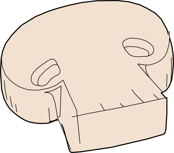 Totetude Mushroom Pizza Topping Clip Art At Clker - Png Download (600x529), Png Download